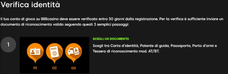 Verifica Identità Casinò