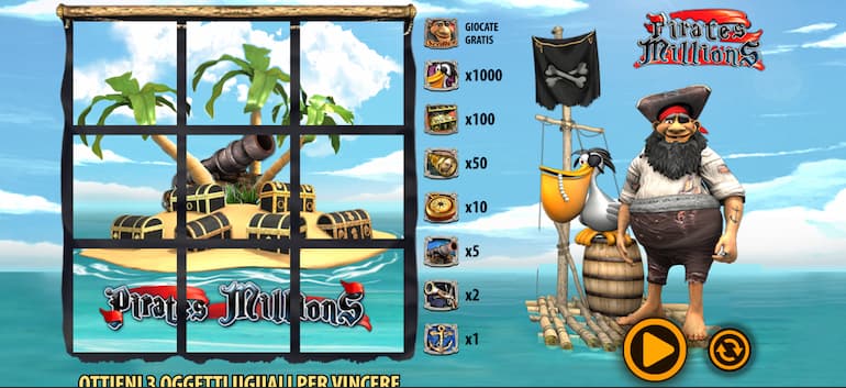 Slot machine gratis Pirates Millions – anche in versione demo