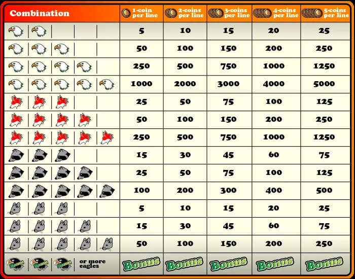 La completa tabella con 20 linee di pagamento