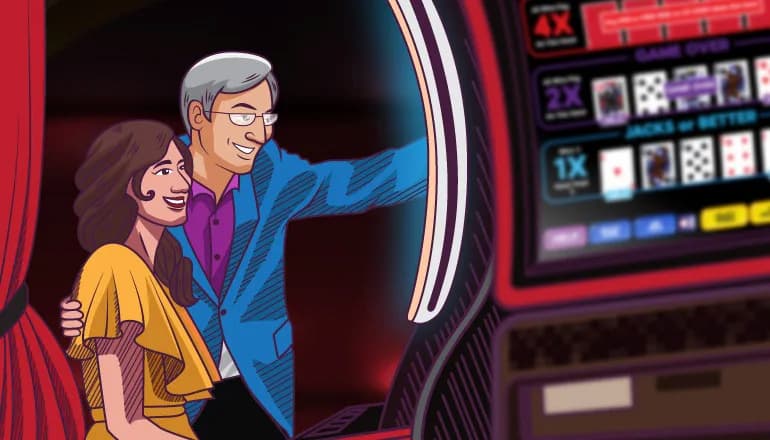 La caricatura del nostro John accanto al video poker