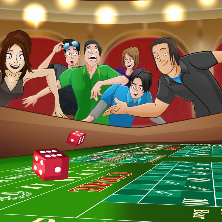 Un giocatore aggressivo di craps