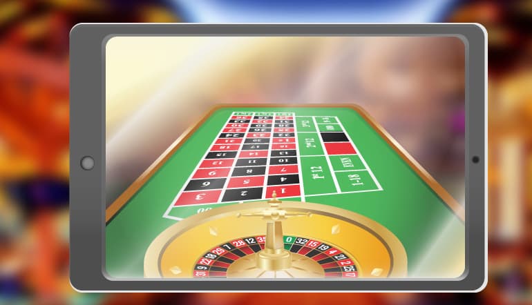 Il tavolo della roulette da uno screen sul tablet