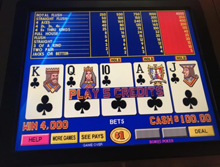 Un'immagine del video poker!