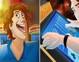 Due immagini di giocatori di video poker