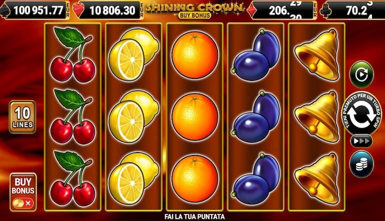 Slot machine Shining Crown Buy Bonus