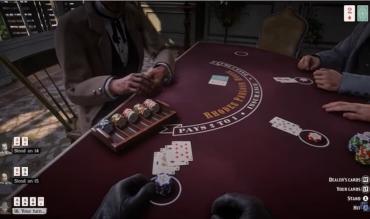 Una sfida di blackjack in Red Dead Redemption 2