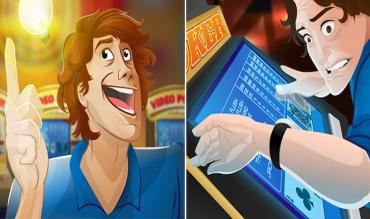 Due immagini di giocatori di video poker