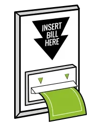 La fessura per l'inserimento delle banconote