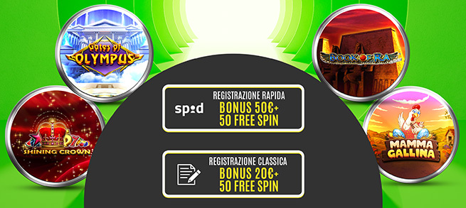 BONUS GRATIS ALLA REGISTRAZIONE