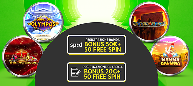 BONUS GRATIS ALLA REGISTRAZIONE