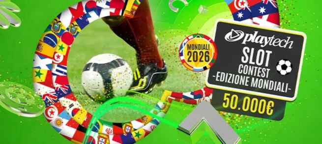 Scala la classifica Playtech Slot Contest - Edizione Mondiali da 50.000€   